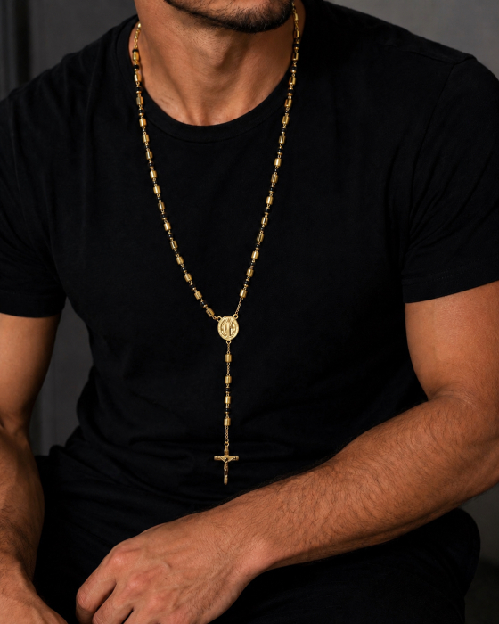 Lant Brooks GoldBlack New Rosary Placat 14K / 80 CM [2]
