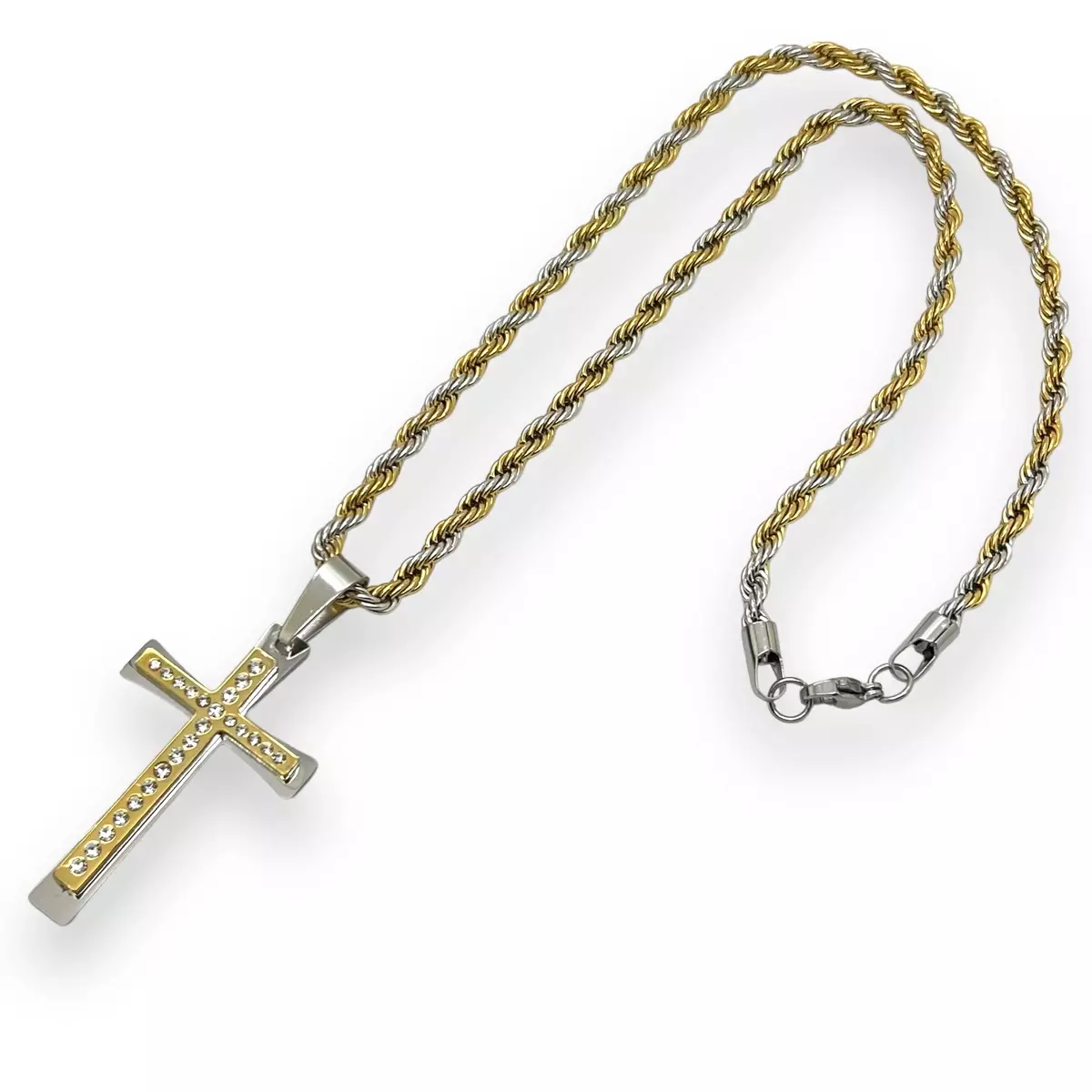 Lant Brooks GoldSilver Rope Cross [1]