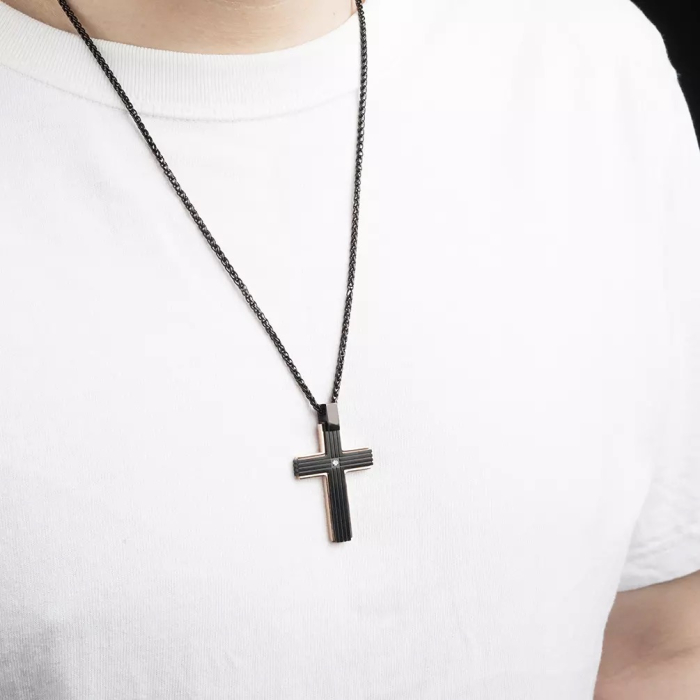 Lant Brooks RoseGold Black Cross [3]