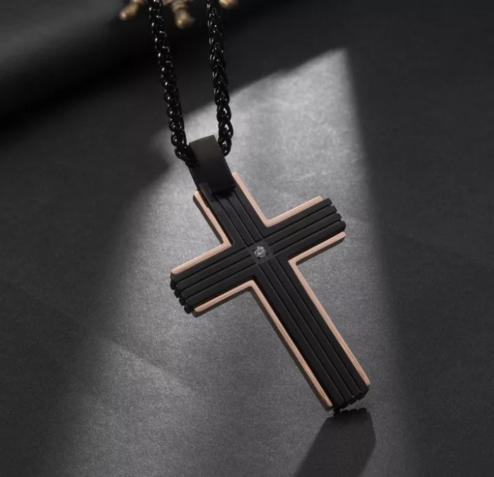 Lant Brooks RoseGold Black Cross [2]
