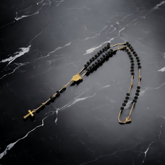 Lant Brooks Rozariu GoldBlack Small Cross [2]
