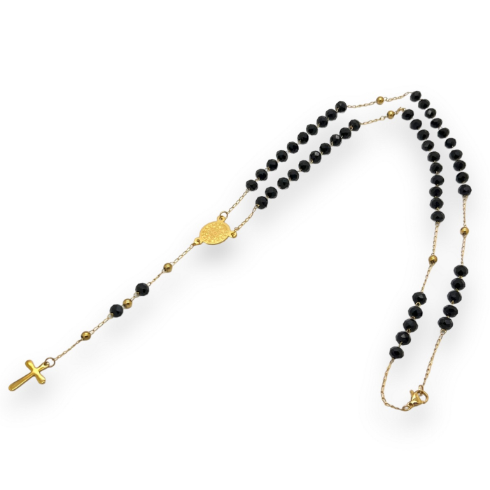 Lant Brooks Rozariu GoldBlack Small Cross [1]