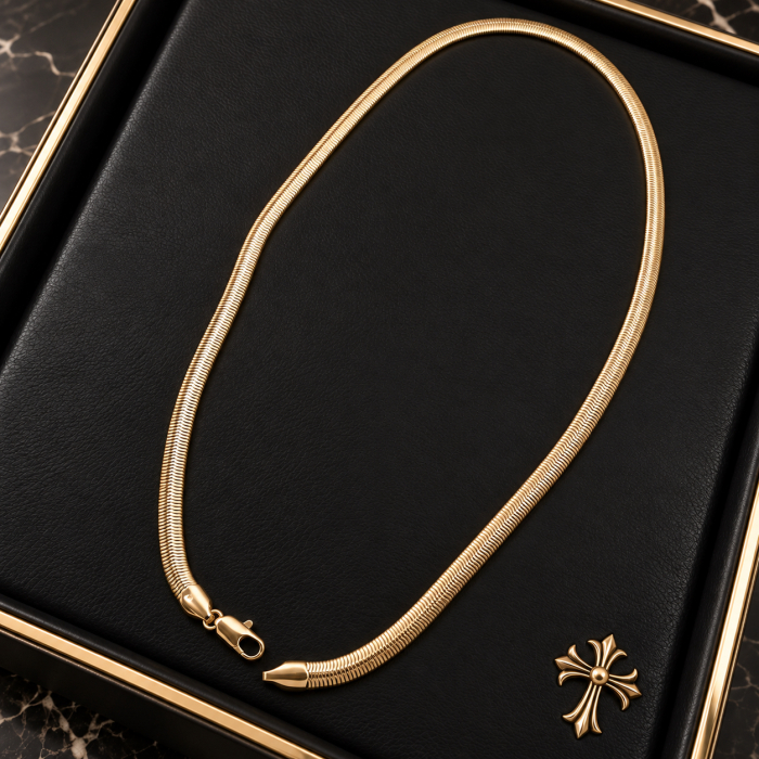 Lant Brooks Snake Gold Plated 14K  6 MM / 60 CM [3]