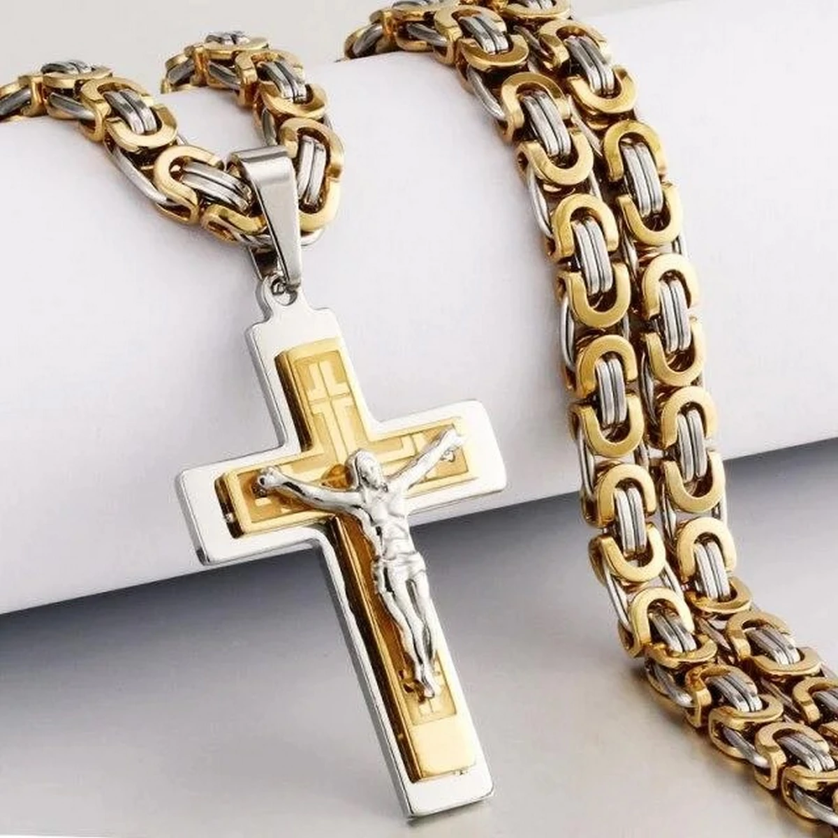 Lant Brooks Solid GoldSilver Cross [2]