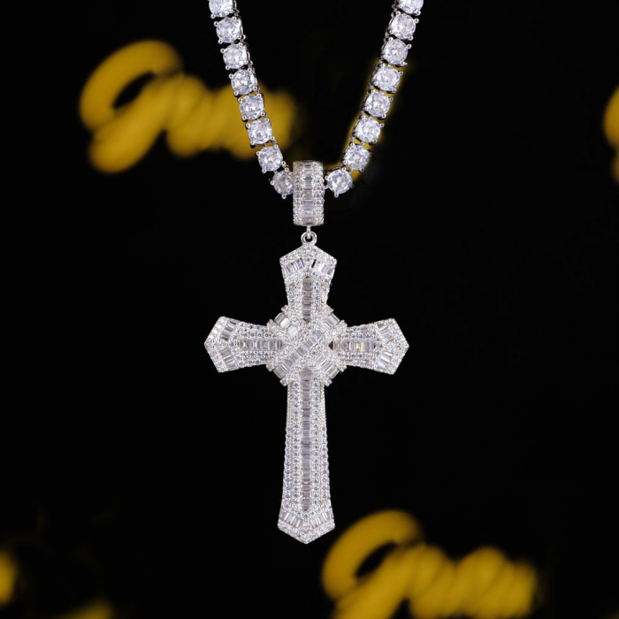 Lant Brooks Tennis Big Cross Full Diamonds 3MM [2]