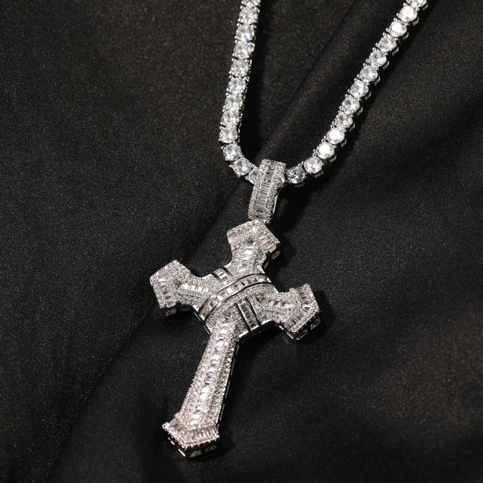 Lant Brooks Tennis Big Cross Full Diamonds 3MM [3]