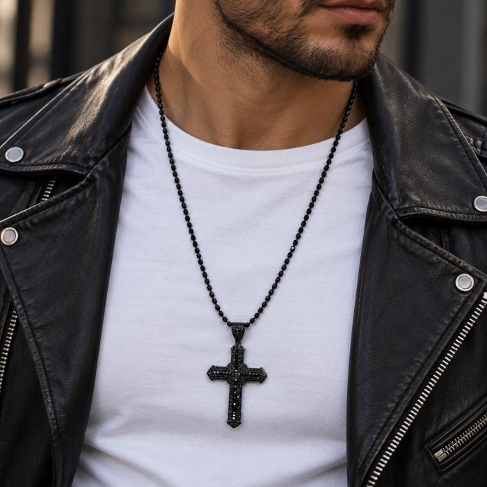 Lant Cruce Argint 925 Full Black Cubic [2]