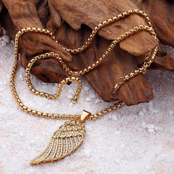 Lant cu pandantiv Brooks Gold Diamond Wing [3]