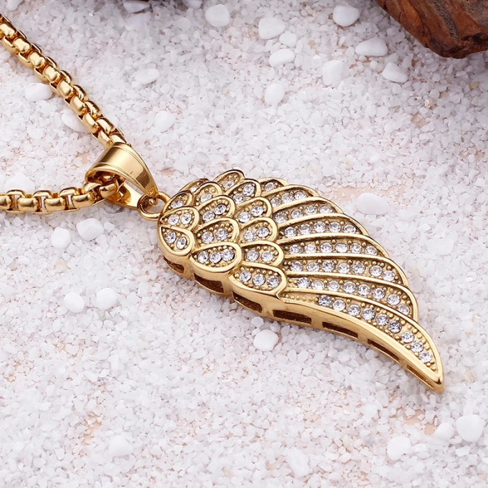 Lant cu pandantiv Brooks Gold Diamond Wing [2]