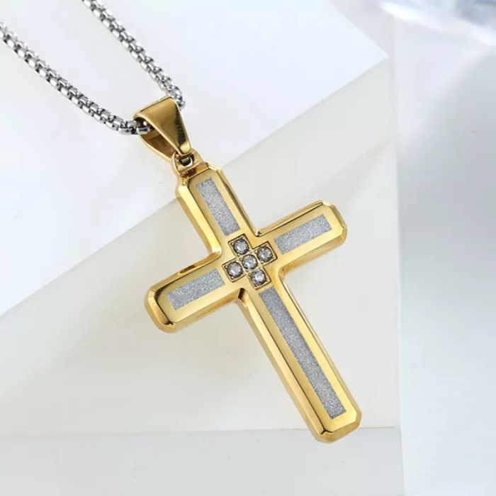 Lant cu pandantiv Brooks GoldSilver Cross [2]