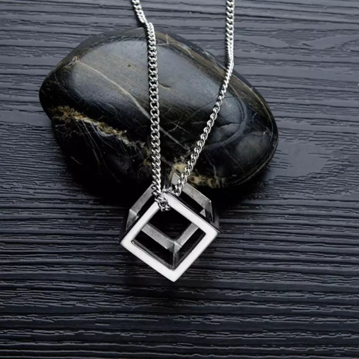 Lant cu pandantiv Brooks Silver Qube [2]
