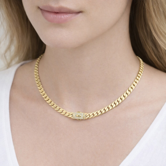 Lant Cuban Monaco Gold 14K Plated 6 MM / 40 CM [2]