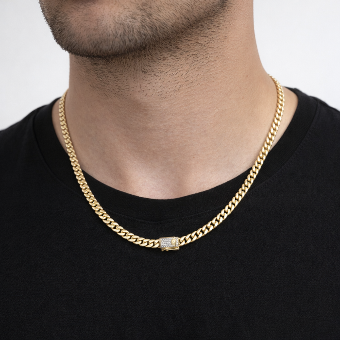 Lant Cuban Monaco Gold 14K Plated 6 MM / 50 CM [2]
