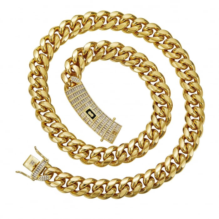 Lant Cuban Monaco Gold 18K Plated 10 MM / 60 CM [2]