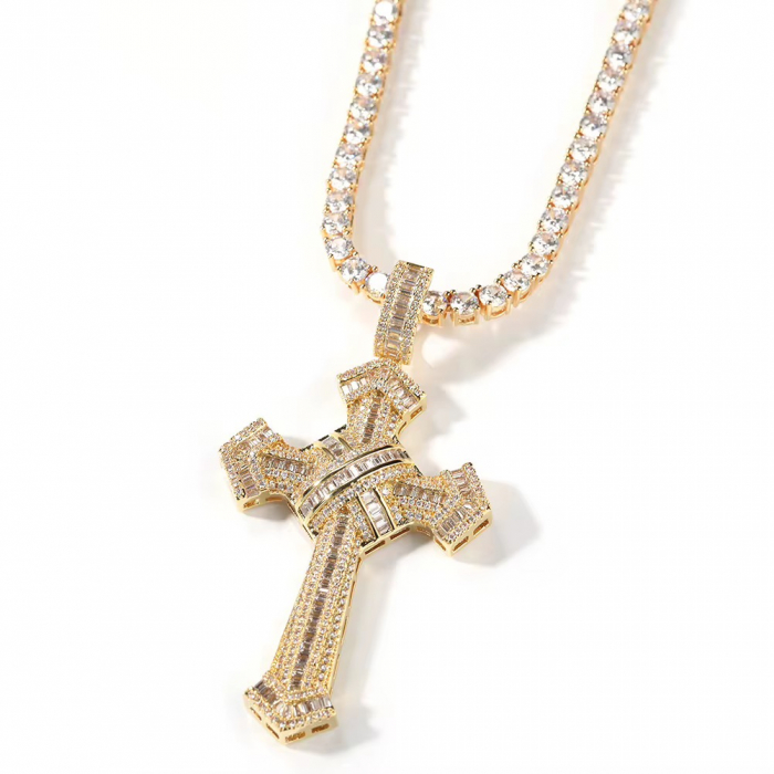 Lant Tennis Gold Cross 14K Plated 45 CM /  3MM [2]