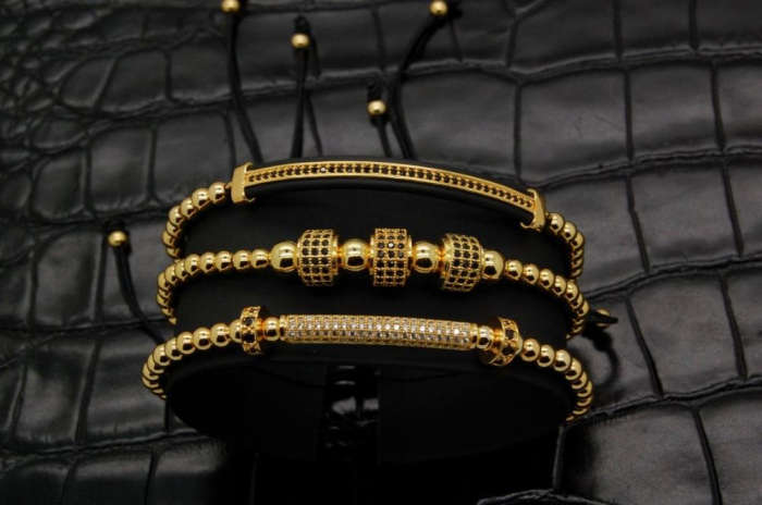 Luxury Gold 14K Set 3 Zircon Bracelets [3]