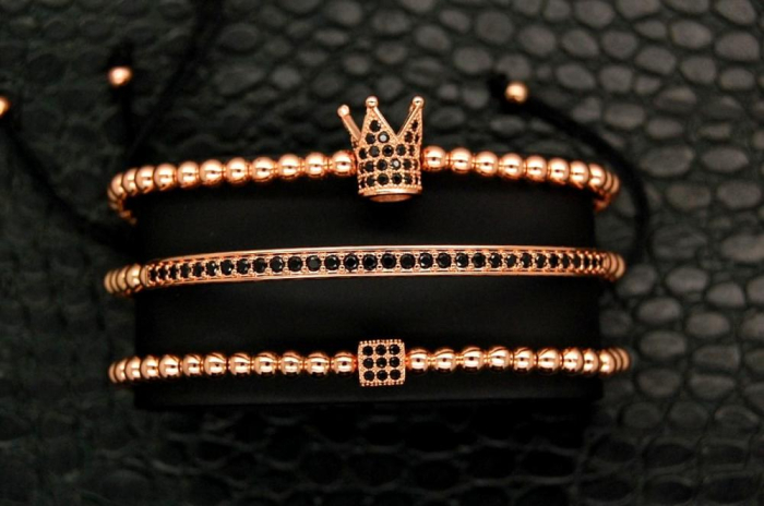 Luxury Set 3 Brooks Rose Gold 14K Bracelets [3]