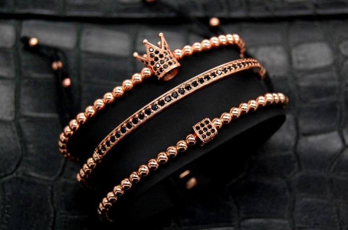 Luxury Set 3 Brooks Rose Gold 14K Bracelets [2]