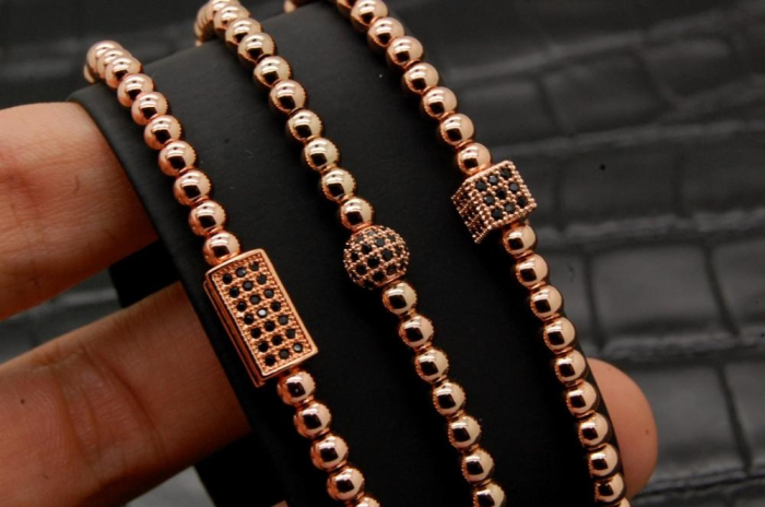 Luxury Set 3 Brooks Rose Gold Bracelets [6]