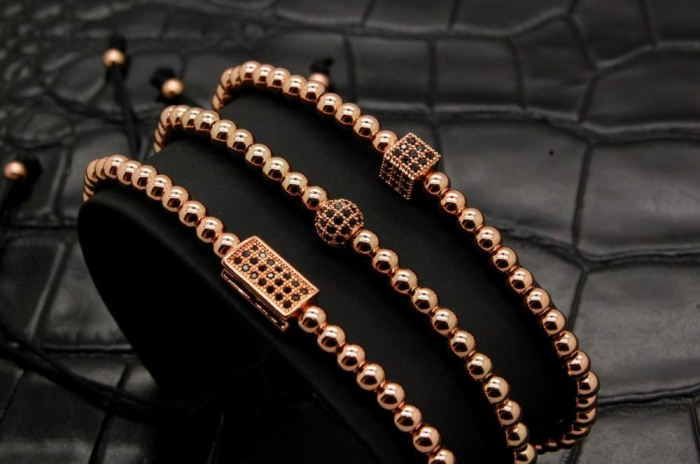 Luxury Set 3 Brooks Rose Gold Bracelets [5]