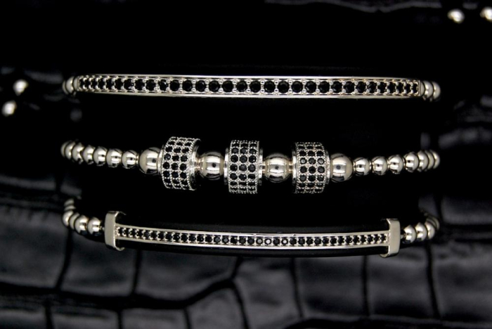 Luxury Set 3 Brooks Silver Bracelets [5]