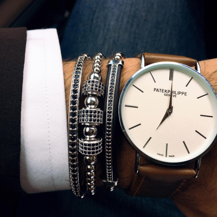 Luxury Set 3 Brooks Silver Bracelets [2]