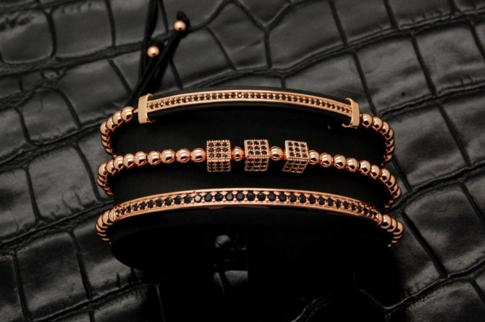 Luxury Set 3 Rose Gold 14K Brooks Bracelets [4]
