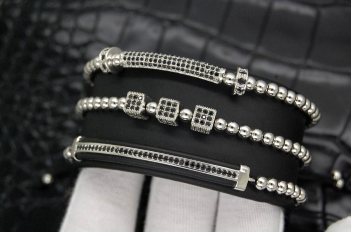 Luxury Set 3 Silver Brooks Bracelets [3]