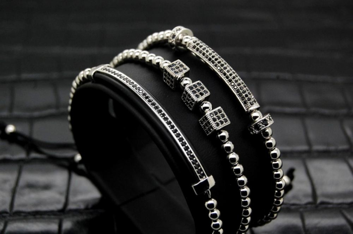 Luxury Set 3 Silver Brooks Bracelets [5]