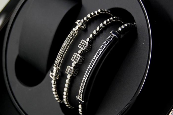 Luxury Set 3 Silver Brooks Bracelets [4]
