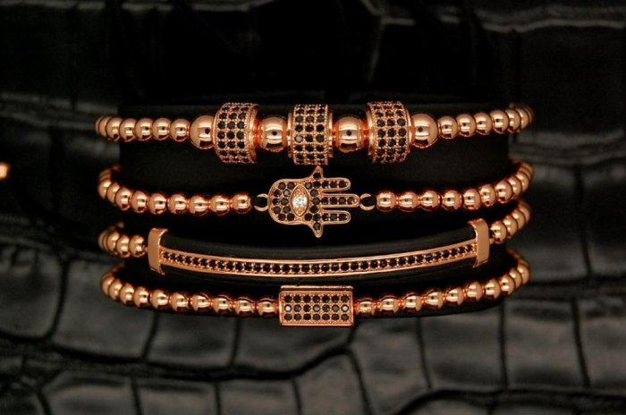 Luxury Set 4 Brooks Rose Gold 14K Bracelets [3]