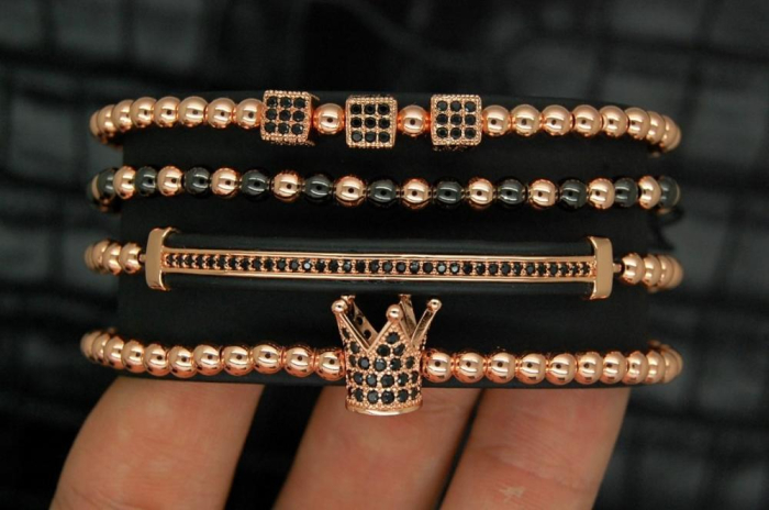 Luxury Set 4 Brooks Rose Gold 14K Bracelets [4]
