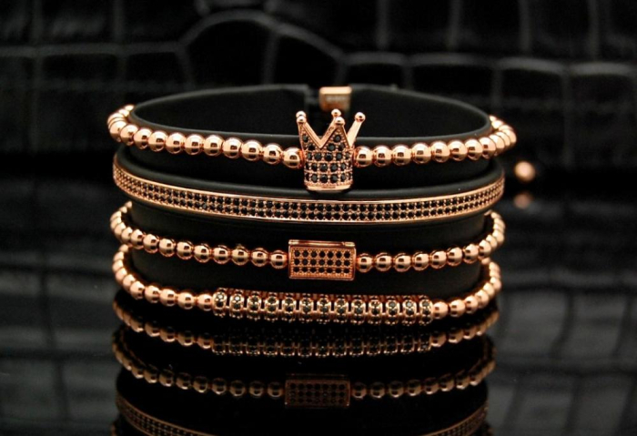 Luxury Set 4 Rose Gold 14K Brooks Bracelets [3]