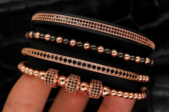 Luxury Set 4 Rose Gold 14K Brooks Bracelets [5]