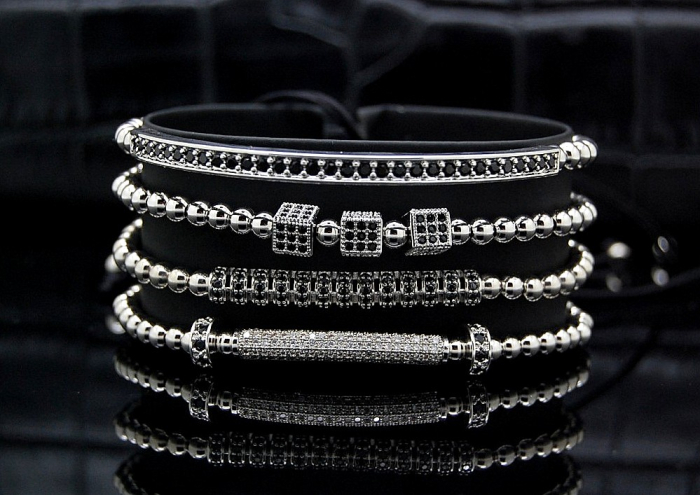Luxury Set 4 Silver Brooks Bracelets [2]