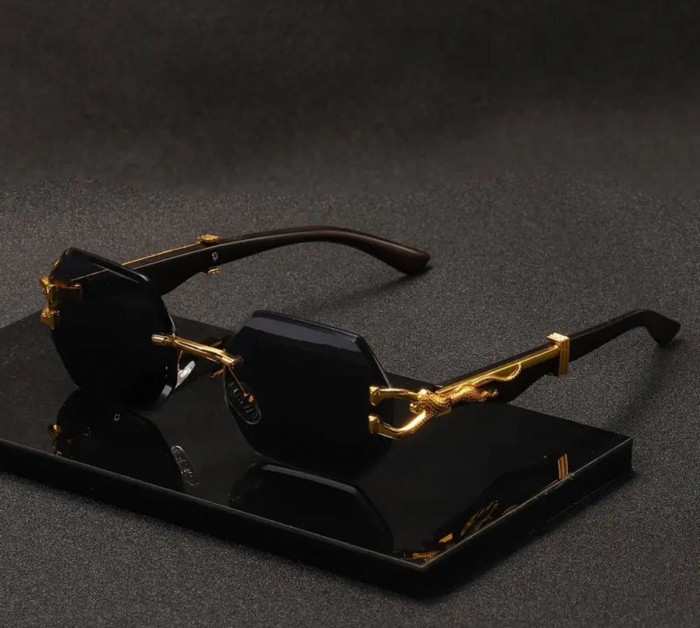 Ochelari Brooks Black Hexagonal Gatopardo [3]
