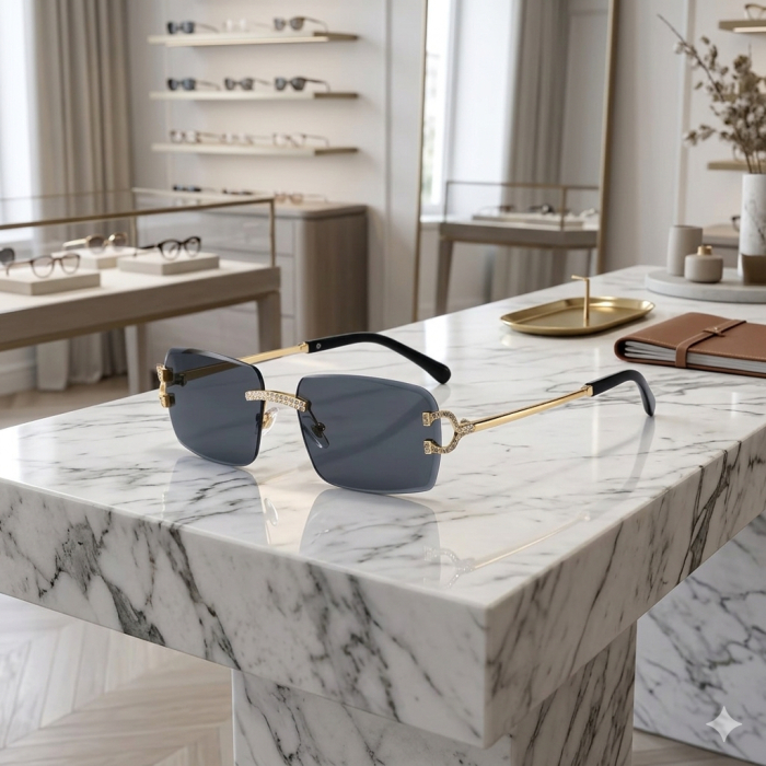 Ochelari Brooks Gatopardo Diamonds Rimeless Black [4]