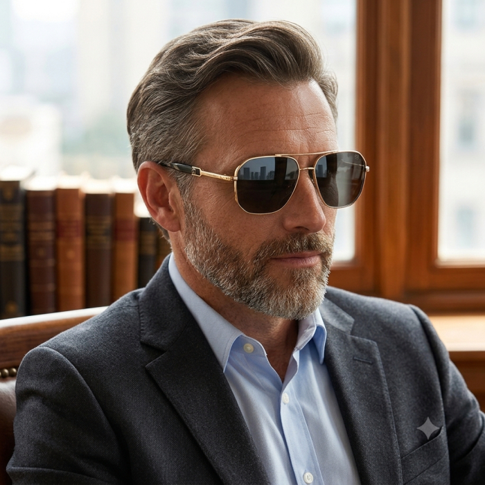 Ochelari Brooks Gold Frame Men Classic Montciel [2]