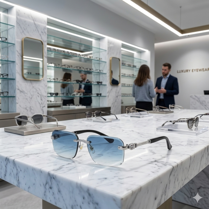 Ochelari Brooks Heliomat Blue Gatopardo Rimeless [3]