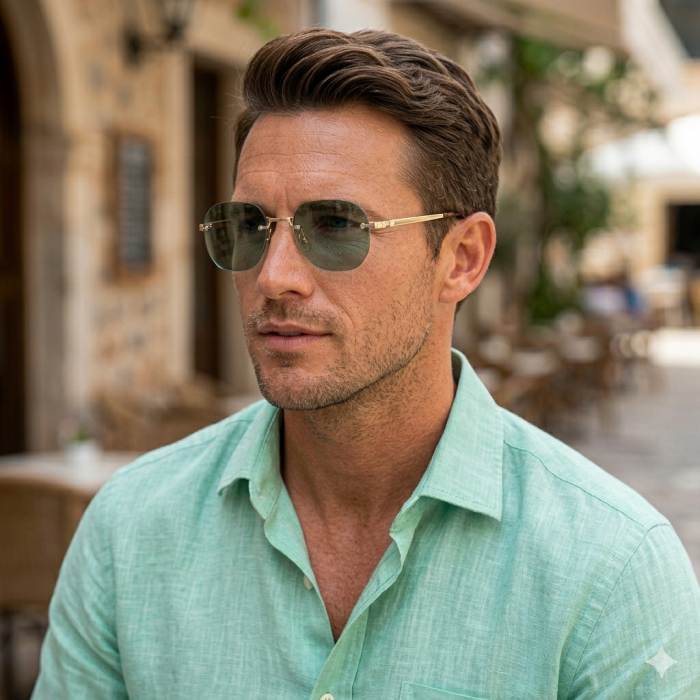 Ochelari Brooks Luxury Santos Rimeless Green Shades [2]
