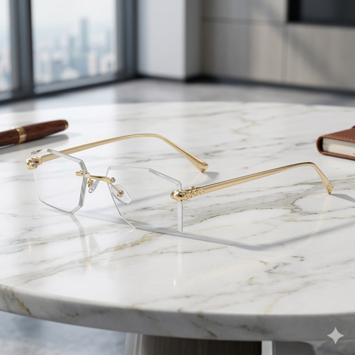 Ochelari Brooks Rimeless Hexagonal Gatopardo [3]