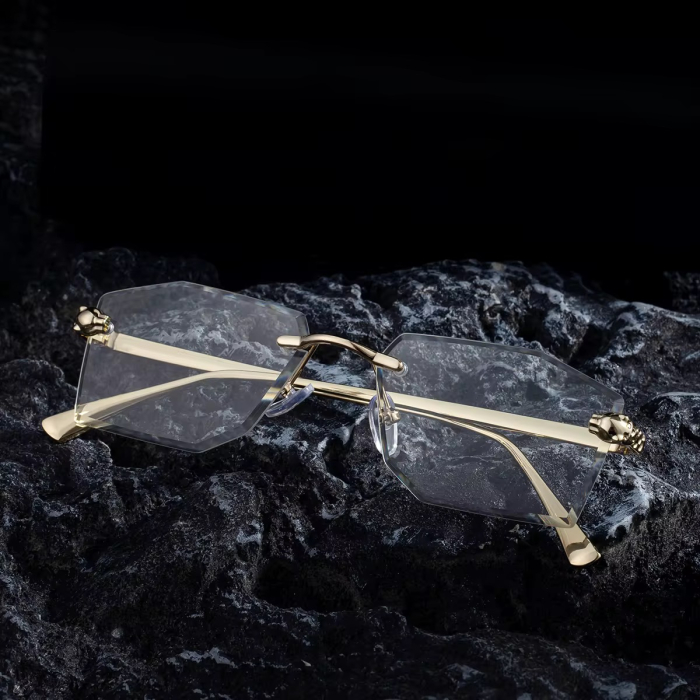 Ochelari Brooks Rimeless Hexagonal Gatopardo [4]