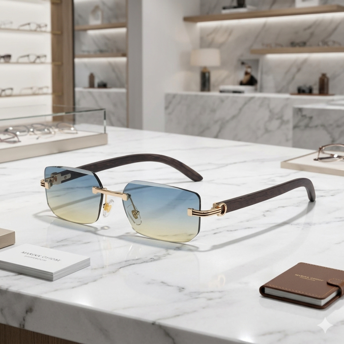 Ochelari Brooks Wood Arm Effect Rimeless [3]