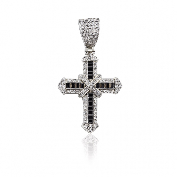 Pandantiv Argint 925 Cruce Cristale [1]
