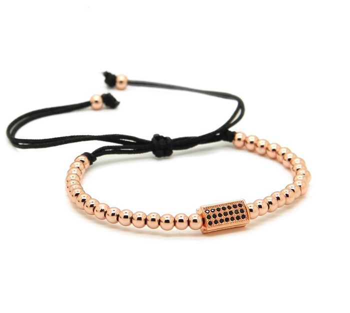Rose Gold Cubic Zirconia Men Bracelet [2]
