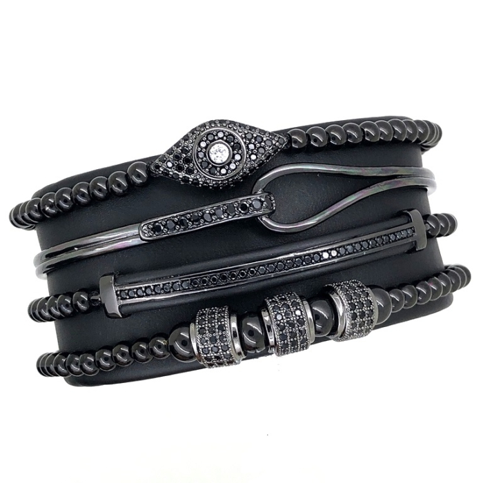 Royal All Black Set 4 Brooks Bracelets [2]