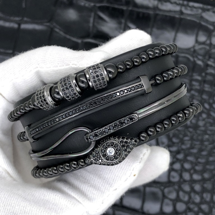Royal All Black Set 4 Brooks Bracelets [3]