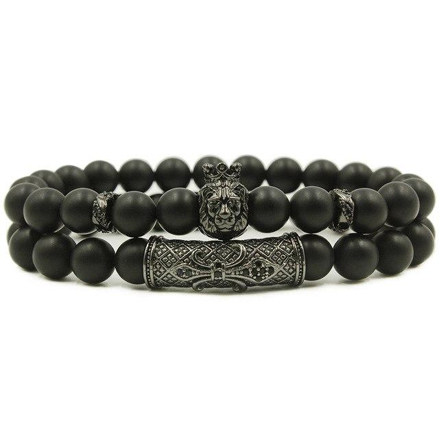 Set 2 Bratari Brooks All Black King Lion [2]