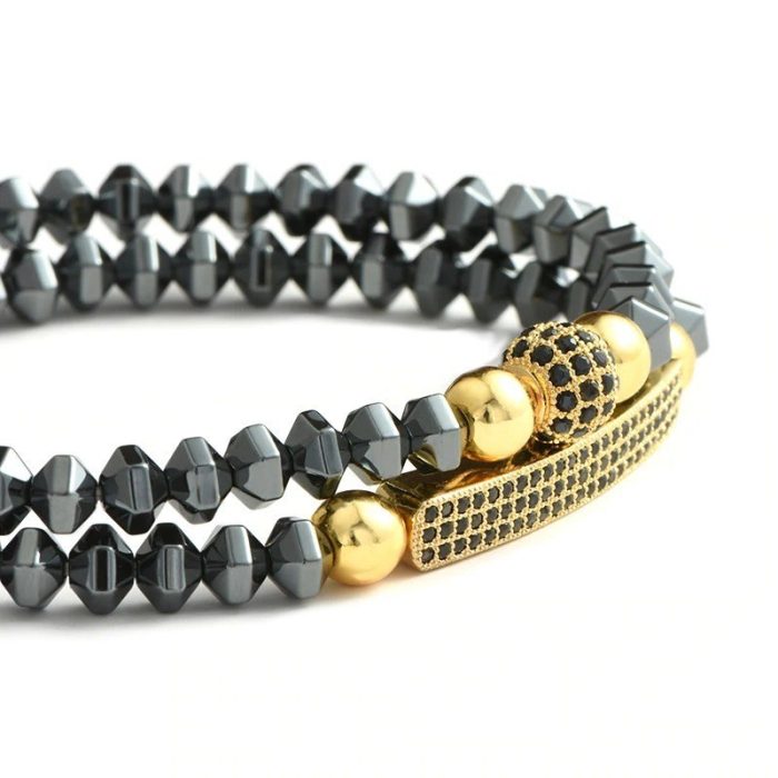 Set 2 Bratari Brooks Black Elements Gold Charms [2]