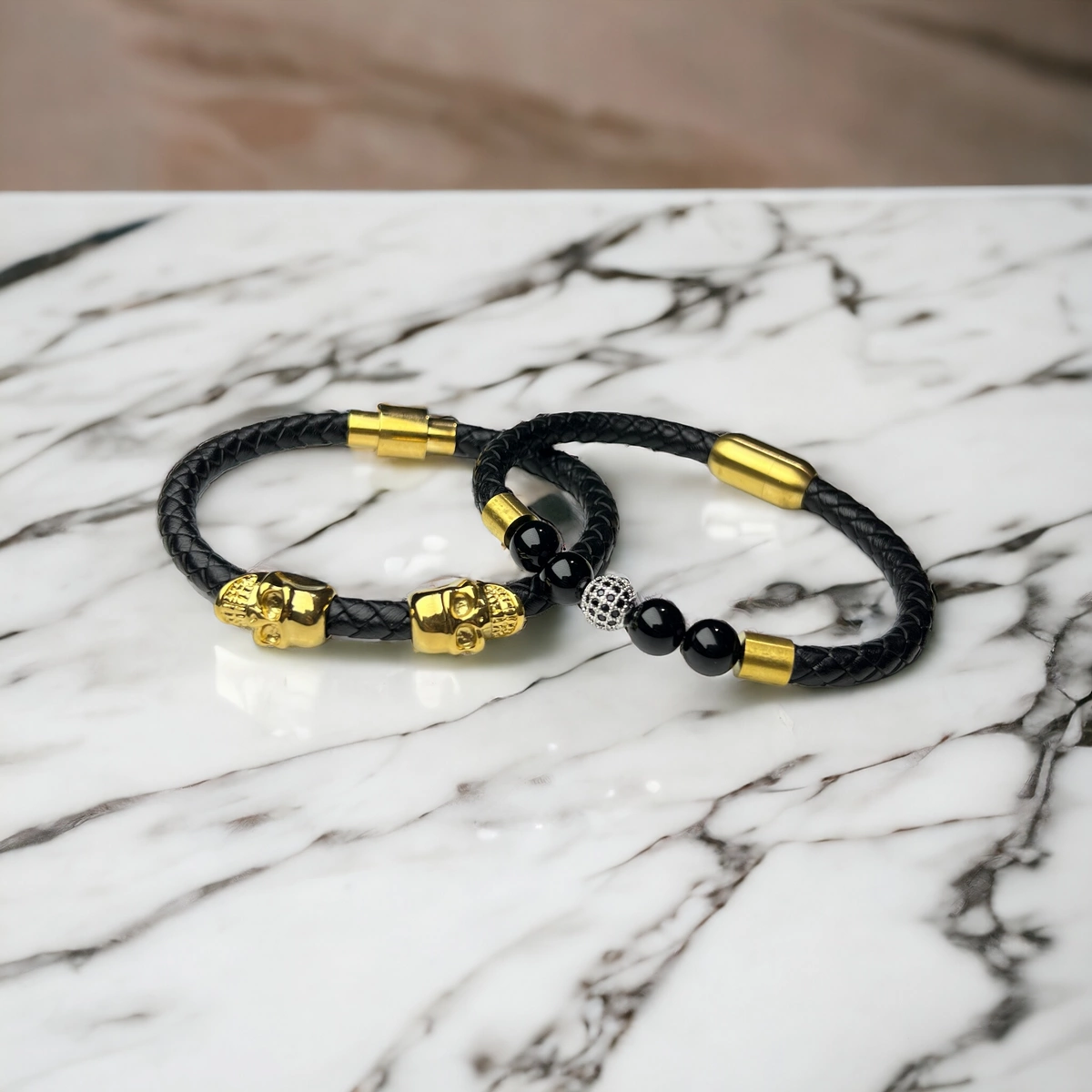 Set 2 Bratari Brooks Gold Skull [2]